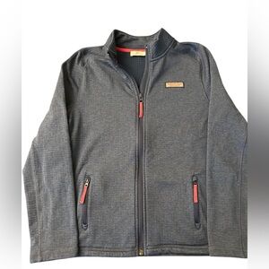 VINEYARD VINES Girls Full Zip Grid Fleece Sz Large (14)‎ Navy w Pink Accents